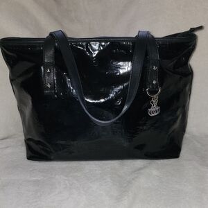 SOld. Salvatore Ferragamo Black Patent Leather Tote Bag